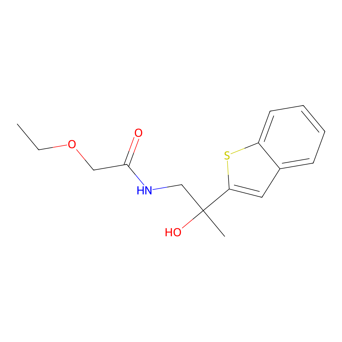 N-(2-(benzo[b]thiophen-2-yl)-2-hydroxypropyl)-2-ethoxyacetamide molecular structure, CAS 2034262-84-3