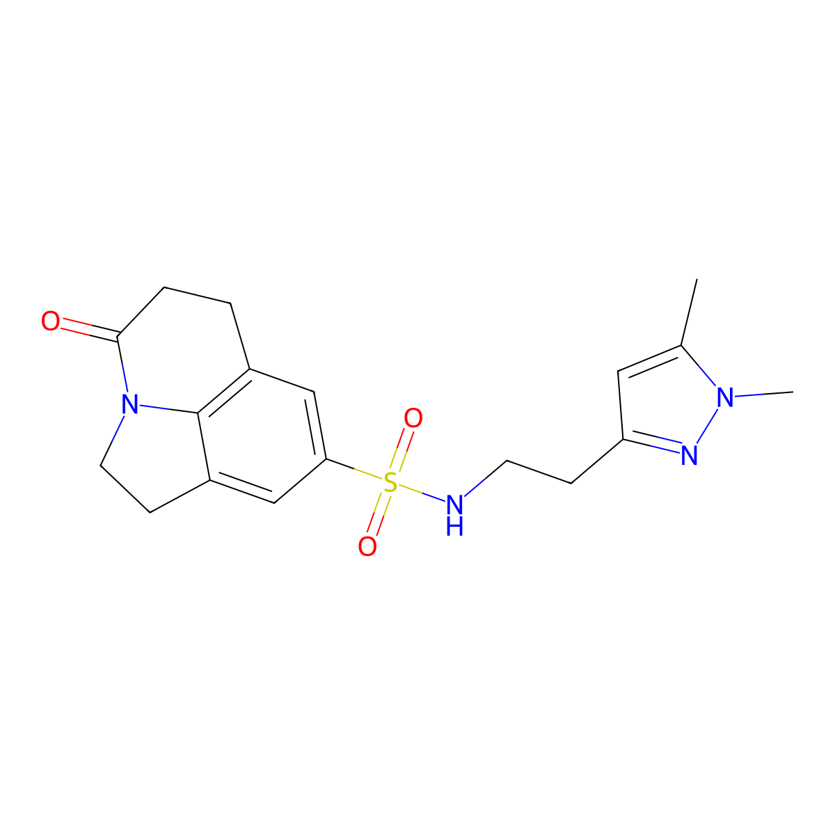 N-(2-(1,5-dimethyl-1H-pyrazol-3-yl)ethyl)-4-oxo-2,4,5,6-tetrahydro-1H-pyrrolo[3,2,1-ij]quinoline-8-sulfonamide molecular structure, CAS 2034262-87-6