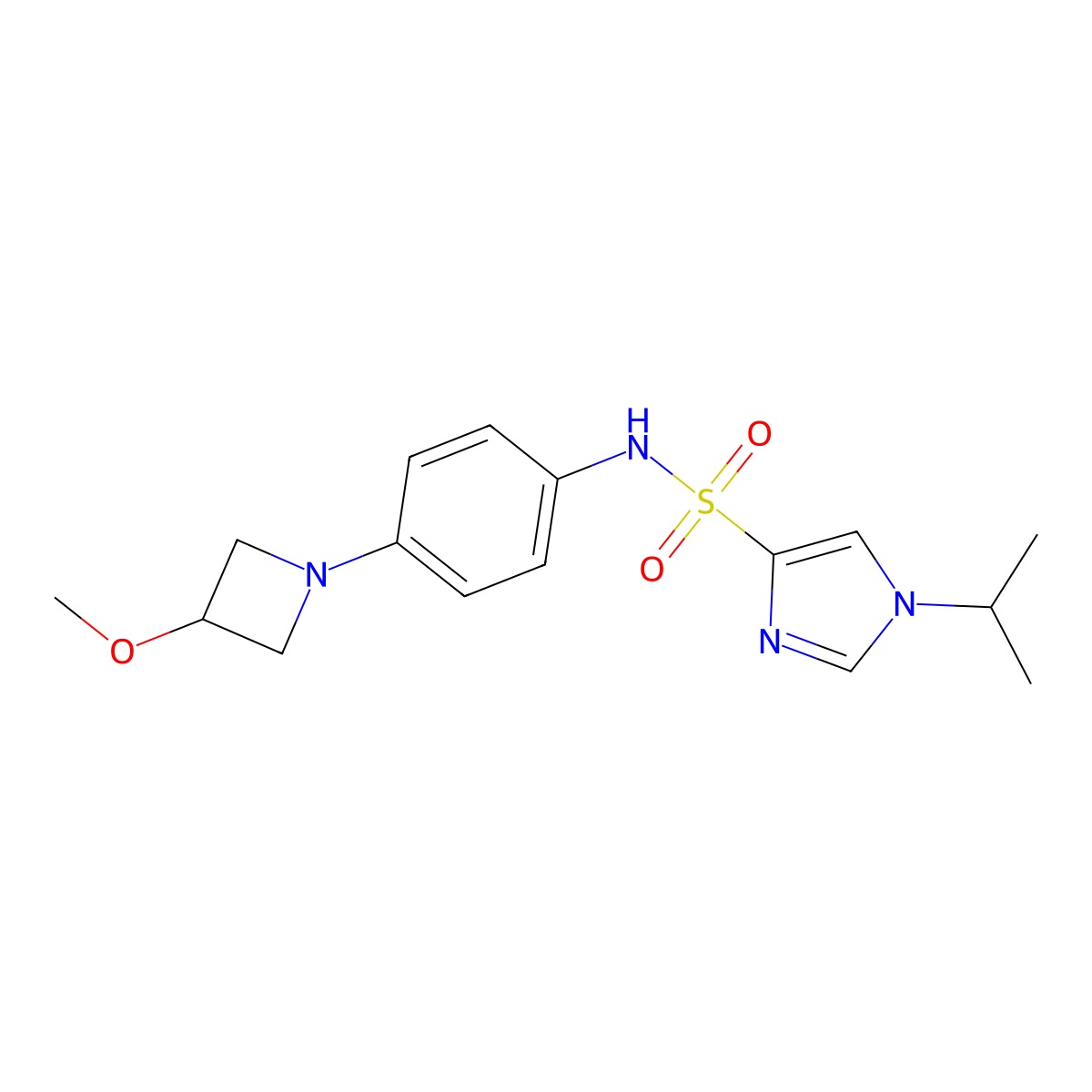 1-isopropyl-N-(4-(3-methoxyazetidin-1-yl)phenyl)-1H-imidazole-4-sulfonamide molecular structure, CAS 2034262-89-8