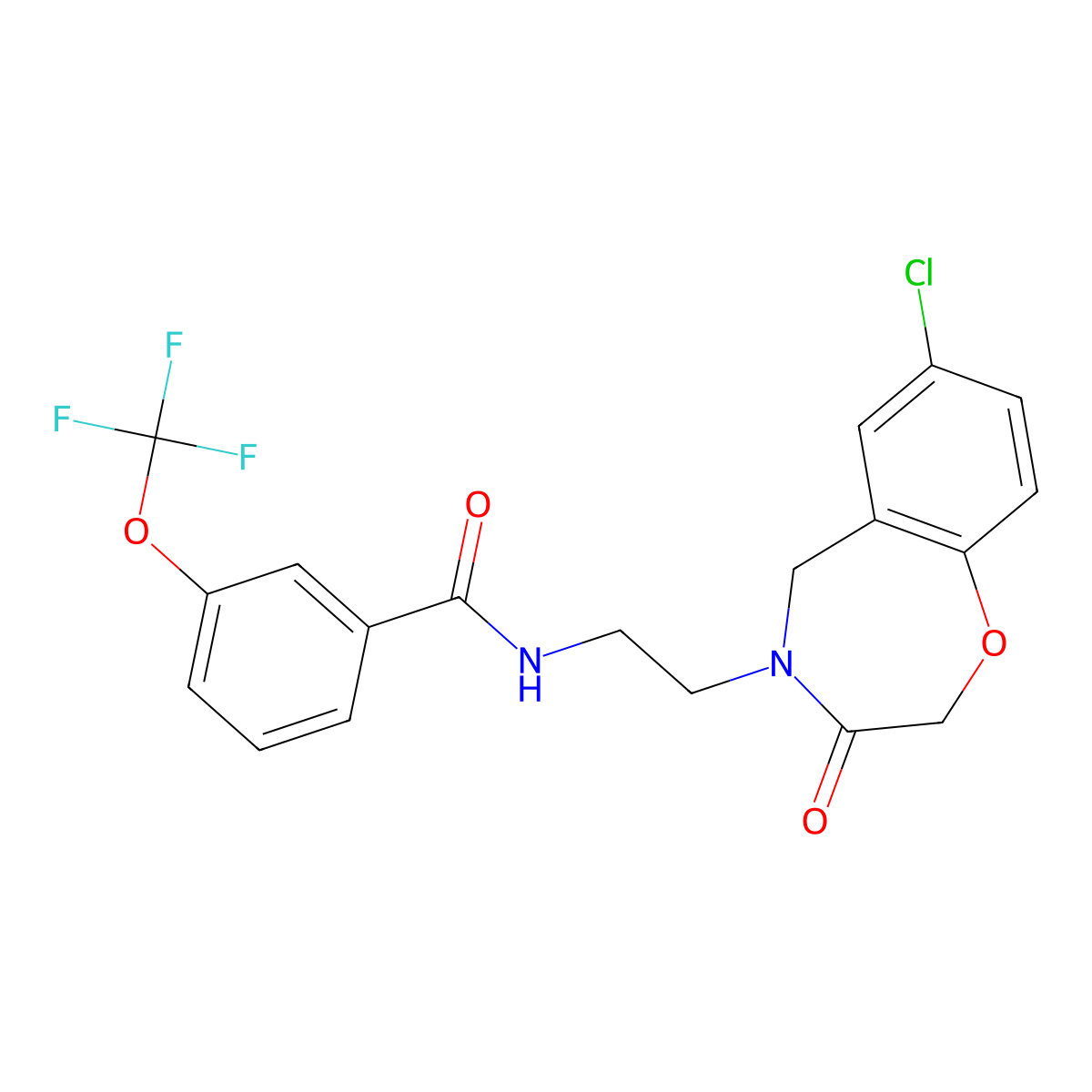 N-(2-(7-chloro-3-oxo-2,3-dihydrobenzo[f][1,4]oxazepin-4(5H)-yl)ethyl)-3-(trifluoromethoxy)benzamide molecular structure, CAS 2034263-03-9