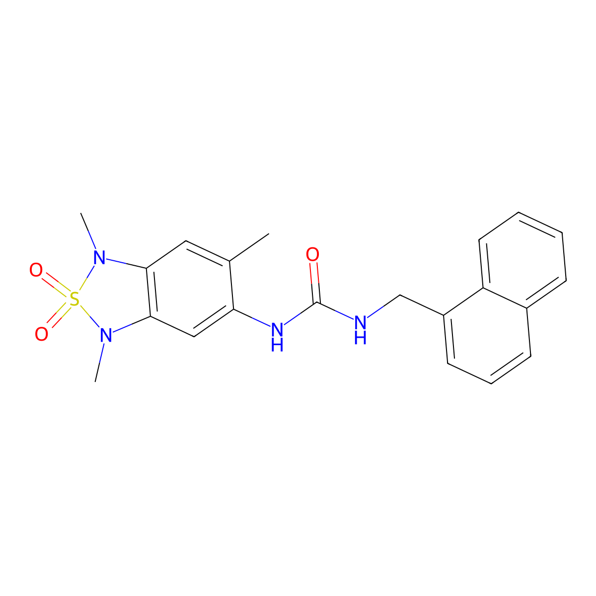 1-(Naphthalen-1-ylmethyl)-3-(1,3,6-trimethyl-2,2-dioxido-1,3-dihydrobenzo[c][1,2,5]thiadiazol-5-yl)urea molecular structure, CAS 2034263-21-1