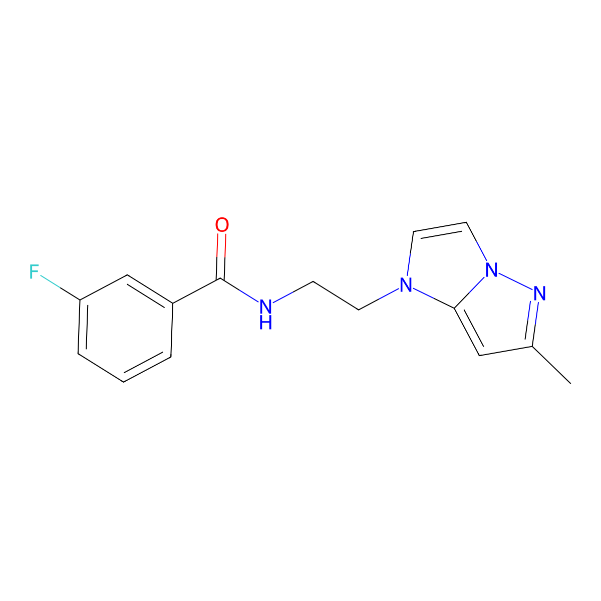 3-fluoro-N-(2-(6-methyl-1H-imidazo[1,2-b]pyrazol-1-yl)ethyl)benzamide molecular structure, CAS 2034263-25-5