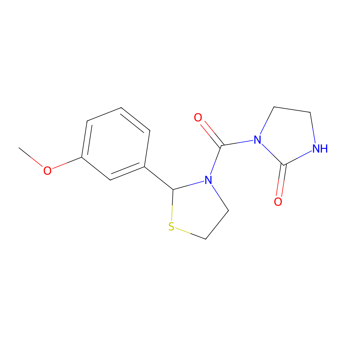 1-(2-(3-Methoxyphenyl)thiazolidine-3-carbonyl)imidazolidin-2-one molecular structure, CAS 2034263-28-8