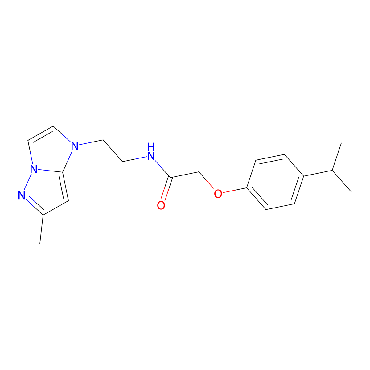 2-(4-isopropylphenoxy)-N-(2-(6-methyl-1H-imidazo[1,2-b]pyrazol-1-yl)ethyl)acetamide molecular structure, CAS 2034263-37-9