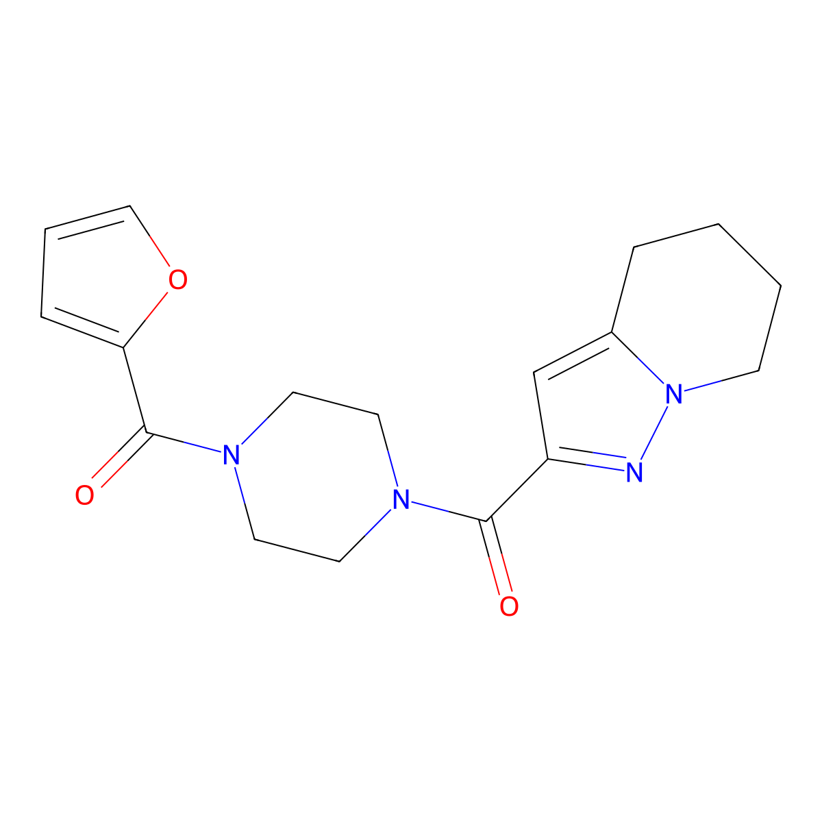 (4-(Furan-2-carbonyl)piperazin-1-yl)(4,5,6,7-tetrahydropyrazolo[1,5-a]pyridin-2-yl)methanone molecular structure, CAS 2034263-42-6