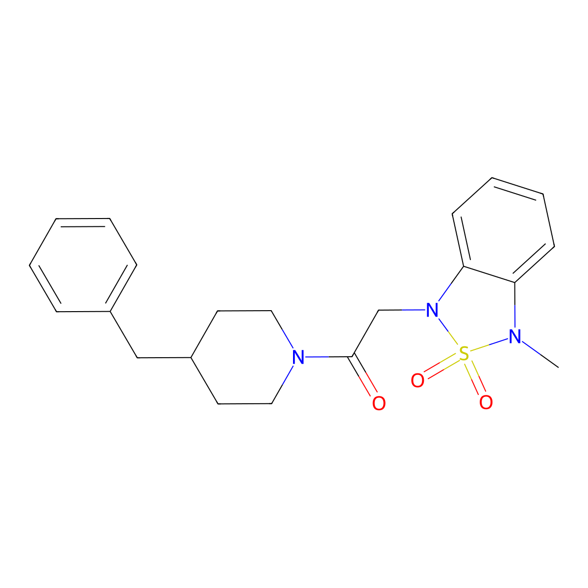 1-(4-benzylpiperidin-1-yl)-2-(3-methyl-2,2-dioxidobenzo[c][1,2,5]thiadiazol-1(3H)-yl)ethanone molecular structure, CAS 2034263-43-7