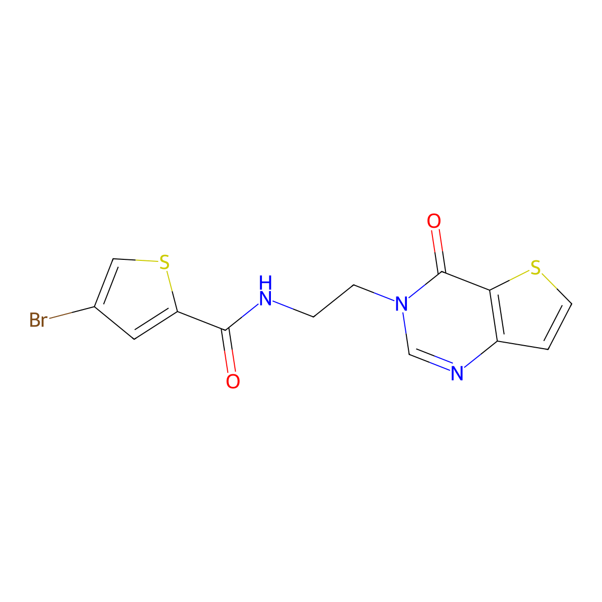 4-bromo-N-(2-(4-oxothieno[3,2-d]pyrimidin-3(4H)-yl)ethyl)thiophene-2-carboxamide molecular structure, CAS 2034263-49-3
