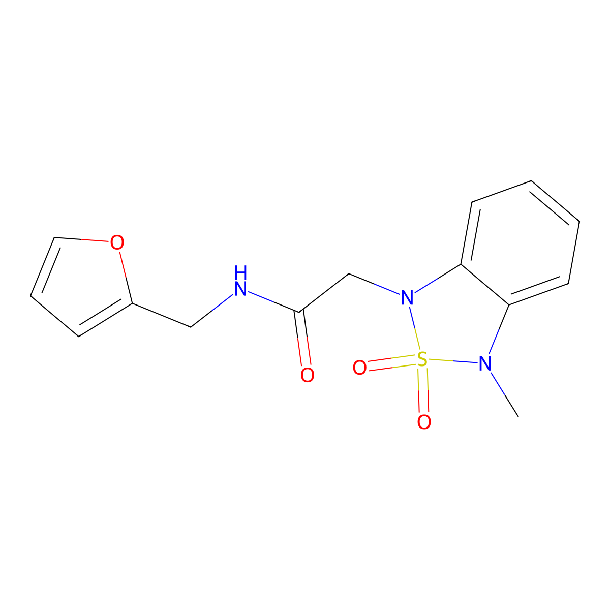 N-(furan-2-ylmethyl)-2-(3-methyl-2,2-dioxidobenzo[c][1,2,5]thiadiazol-1(3H)-yl)acetamide molecular structure, CAS 2034263-51-7