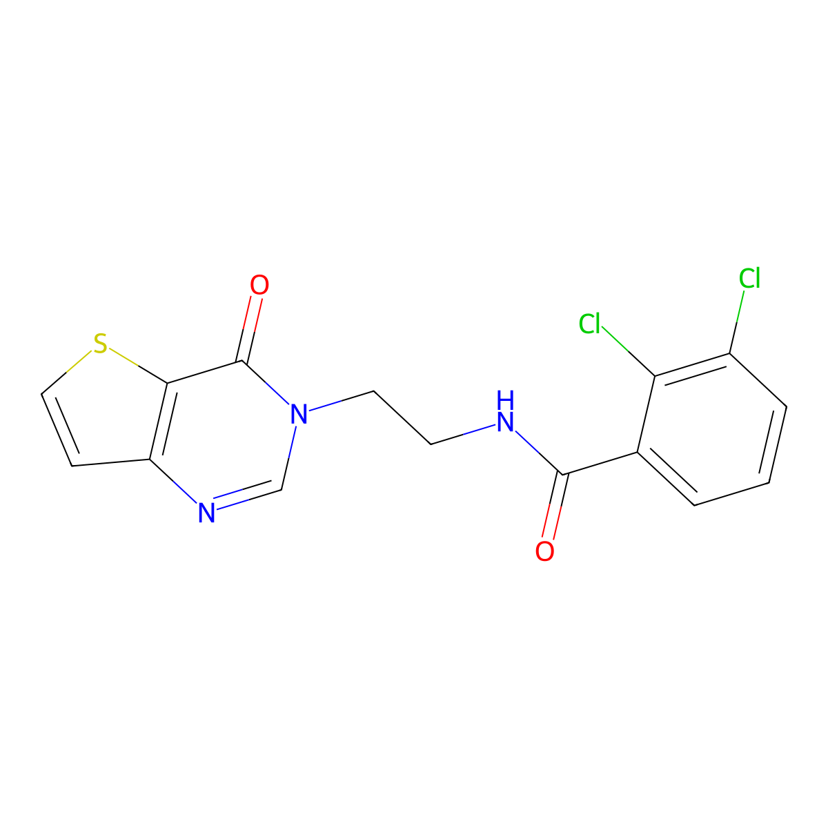 2,3-dichloro-N-(2-(4-oxothieno[3,2-d]pyrimidin-3(4H)-yl)ethyl)benzamide molecular structure, CAS 2034263-55-1