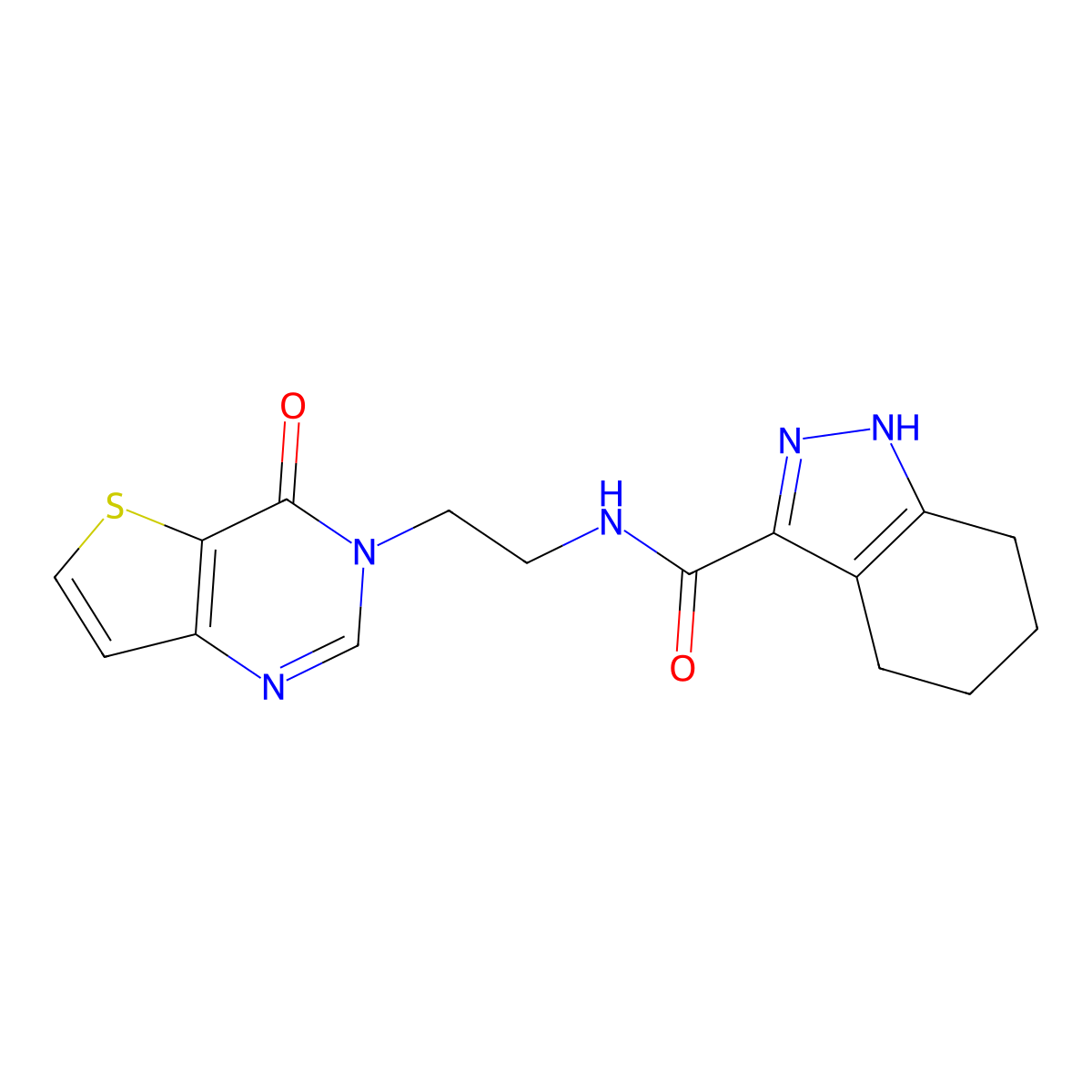 N-(2-(4-oxothieno[3,2-d]pyrimidin-3(4H)-yl)ethyl)-4,5,6,7-tetrahydro-1H-indazole-3-carboxamide molecular structure, CAS 2034263-63-1