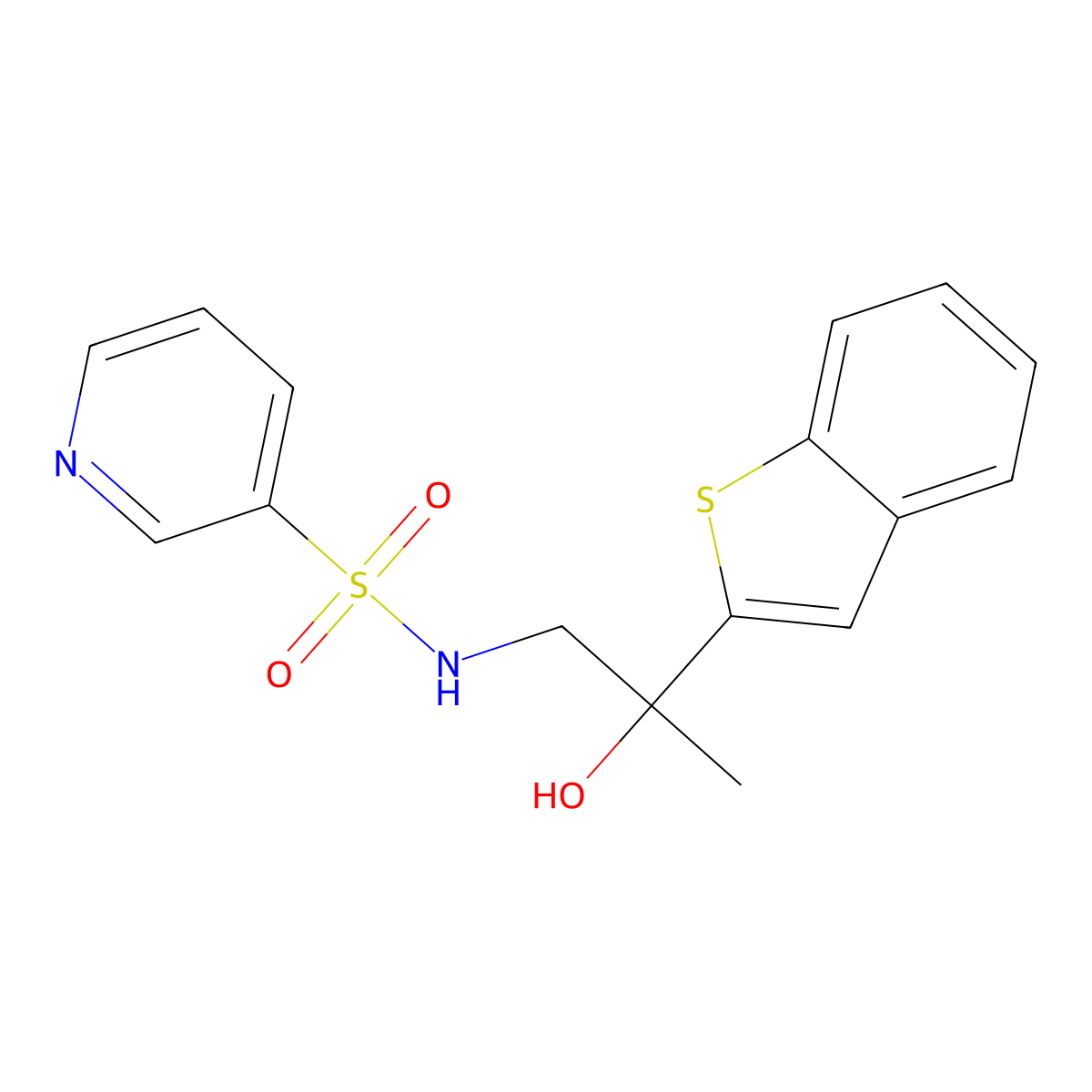 N-(2-(benzo[b]thiophen-2-yl)-2-hydroxypropyl)pyridine-3-sulfonamide molecular structure, CAS 2034263-68-6