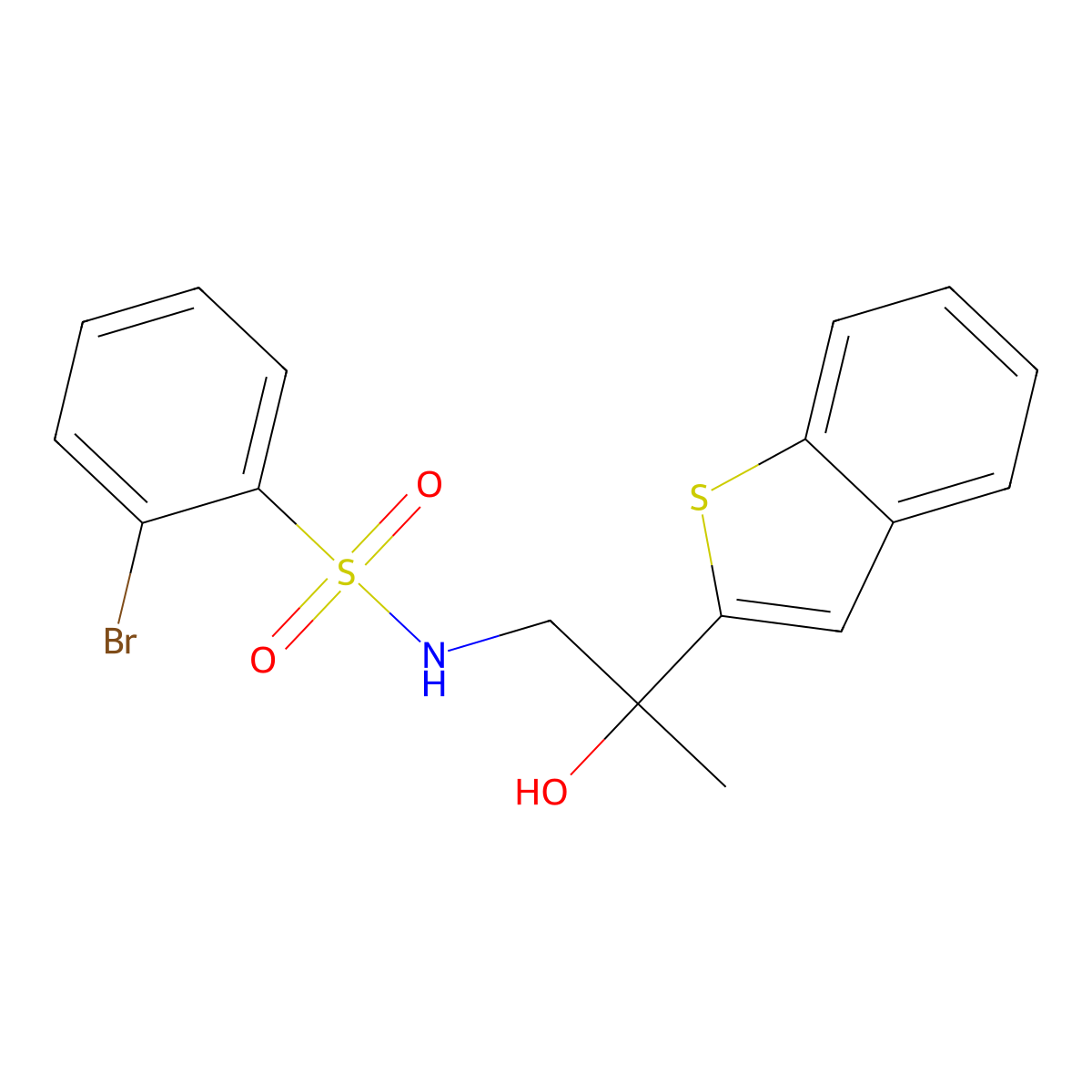 N-(2-(benzo[b]thiophen-2-yl)-2-hydroxypropyl)-2-bromobenzenesulfonamide molecular structure, CAS 2034263-83-5