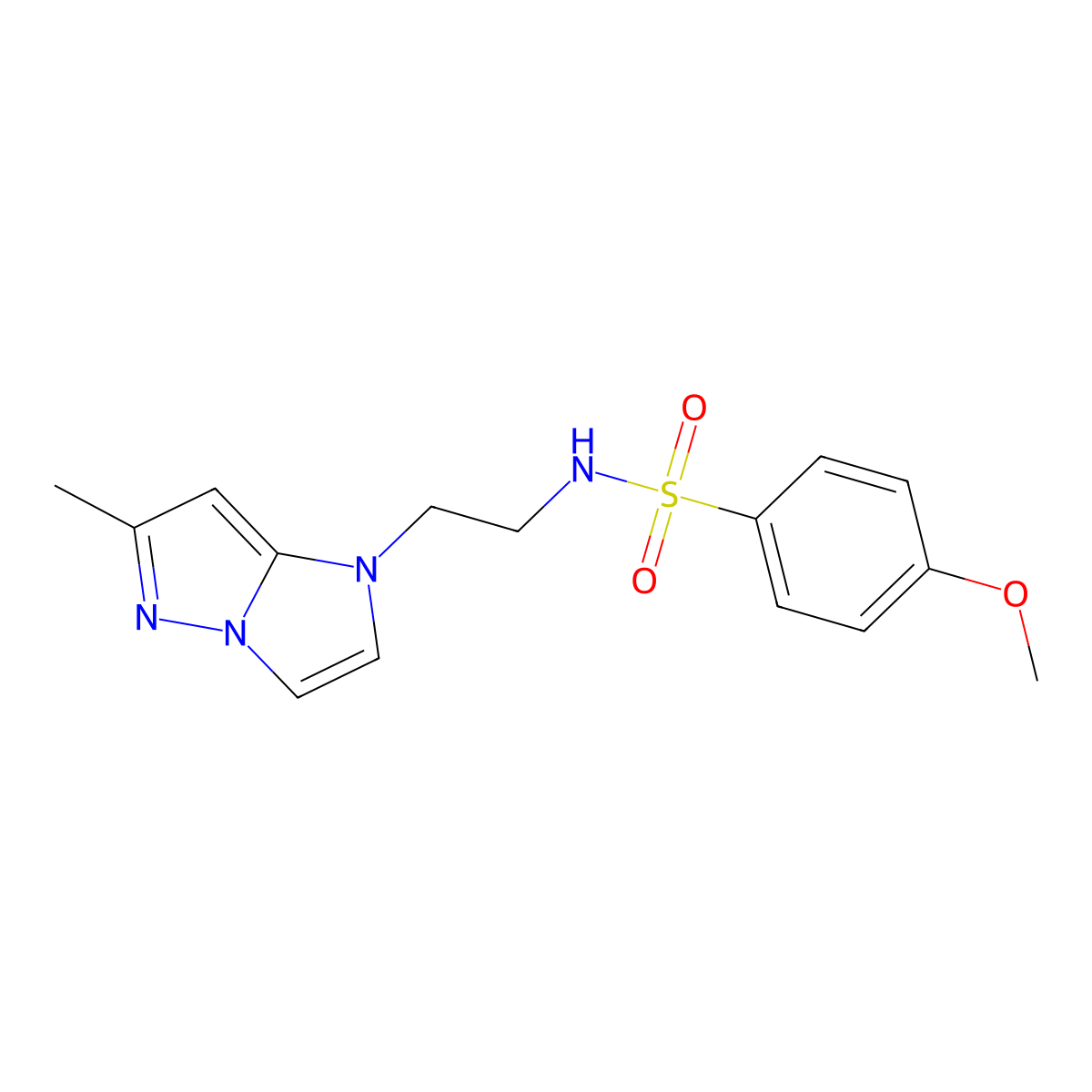 4-methoxy-N-(2-(6-methyl-1H-imidazo[1,2-b]pyrazol-1-yl)ethyl)benzenesulfonamide molecular structure, CAS 2034263-86-8