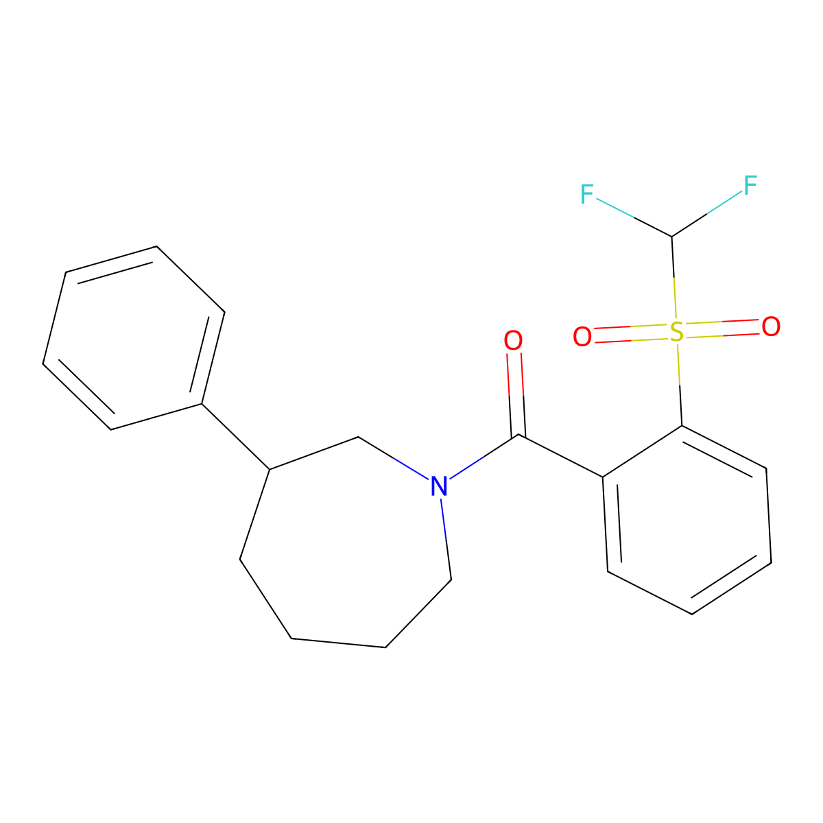 (2-((Difluoromethyl)sulfonyl)phenyl)(3-phenylazepan-1-yl)methanone molecular structure, CAS 2034264-05-4
