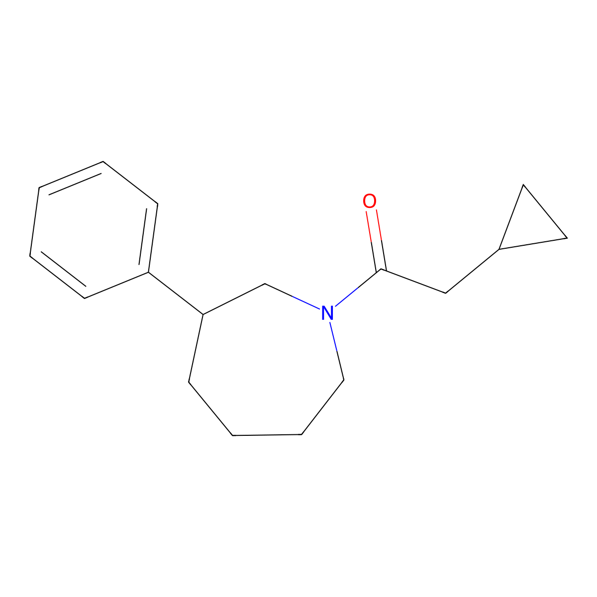 2-Cyclopropyl-1-(3-phenylazepan-1-yl)ethanone molecular structure, CAS 2034264-11-2