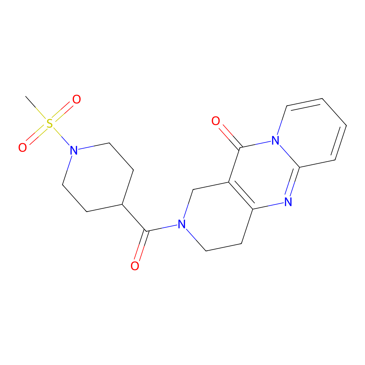 5-(1-Methanesulfonylpiperidine-4-carbonyl)-1,5,9-triazatricyclo[8.4.0.0^{3,8}]tetradeca-3(8),9,11,13-tetraen-2-one molecular structure, CAS 2034264-19-0