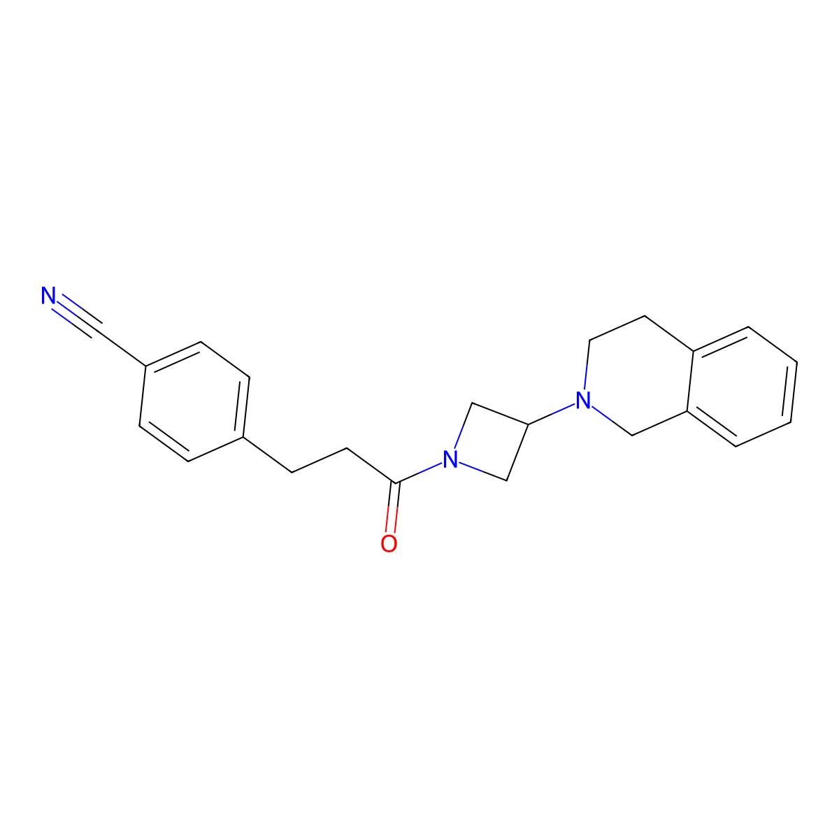 4-(3-(3-(3,4-dihydroisoquinolin-2(1H)-yl)azetidin-1-yl)-3-oxopropyl)benzonitrile molecular structure, CAS 2034264-25-8