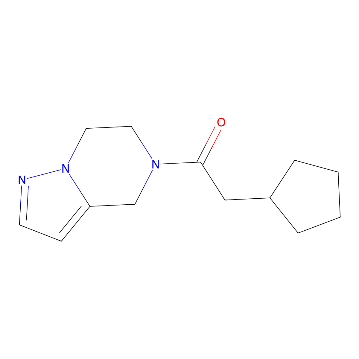2-cyclopentyl-1-(6,7-dihydropyrazolo[1,5-a]pyrazin-5(4H)-yl)ethanone molecular structure, CAS 2034264-27-0