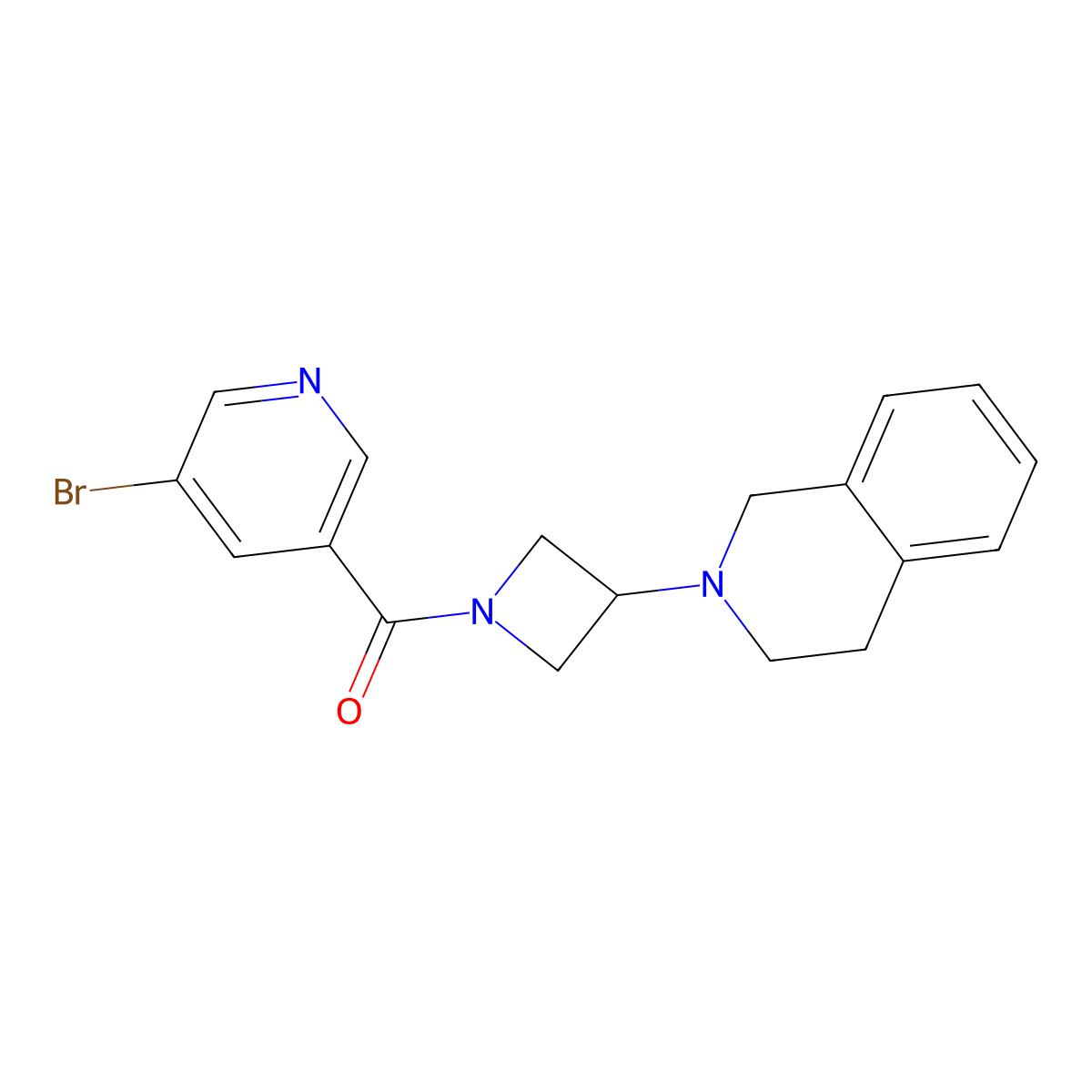 (5-bromopyridin-3-yl)(3-(3,4-dihydroisoquinolin-2(1H)-yl)azetidin-1-yl)methanone molecular structure, CAS 2034264-42-9