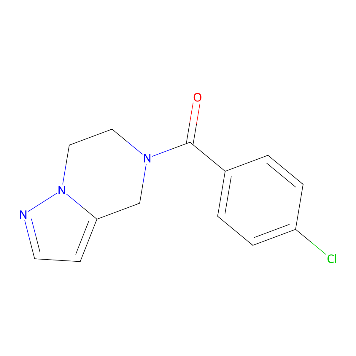 (4-chlorophenyl)(6,7-dihydropyrazolo[1,5-a]pyrazin-5(4H)-yl)methanone molecular structure, CAS 2034264-43-0