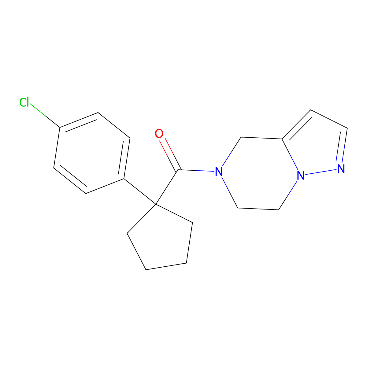 (1-(4-chlorophenyl)cyclopentyl)(6,7-dihydropyrazolo[1,5-a]pyrazin-5(4H)-yl)methanone molecular structure, CAS 2034264-50-9