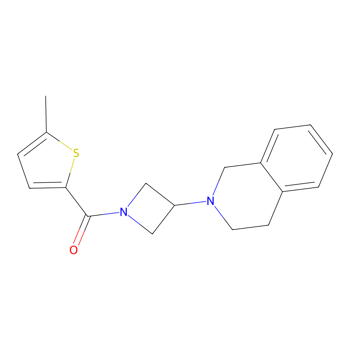(3-(3,4-dihydroisoquinolin-2(1H)-yl)azetidin-1-yl)(5-methylthiophen-2-yl)methanone molecular structure, CAS 2034264-52-1
