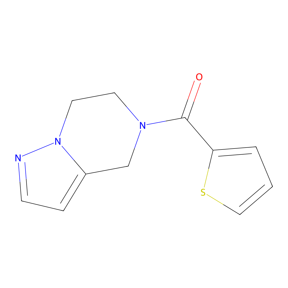 (6,7-dihydropyrazolo[1,5-a]pyrazin-5(4H)-yl)(thiophen-2-yl)methanone molecular structure, CAS 2034264-56-5