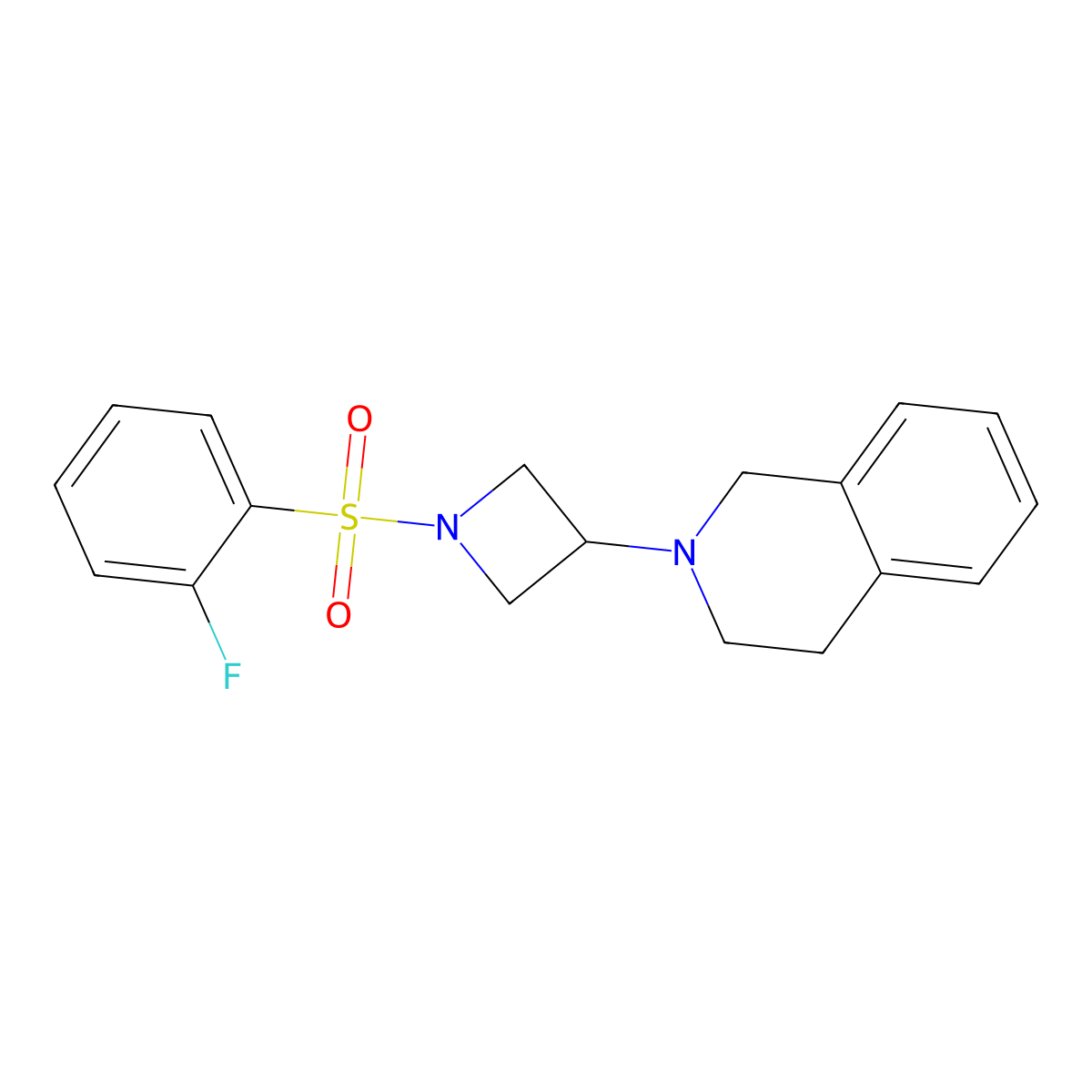 2-(1-((2-Fluorophenyl)sulfonyl)azetidin-3-yl)-1,2,3,4-tetrahydroisoquinoline molecular structure, CAS 2034264-67-8