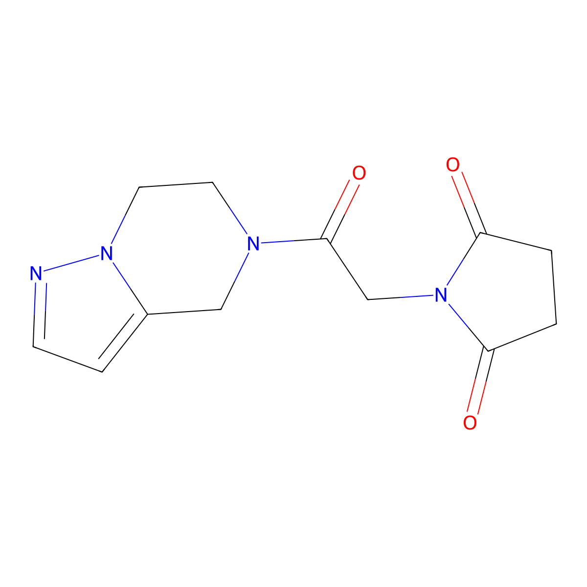 1-(2-(6,7-dihydropyrazolo[1,5-a]pyrazin-5(4H)-yl)-2-oxoethyl)pyrrolidine-2,5-dione molecular structure, CAS 2034264-68-9