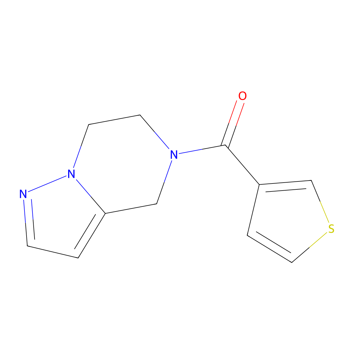 (6,7-dihydropyrazolo[1,5-a]pyrazin-5(4H)-yl)(thiophen-3-yl)methanone molecular structure, CAS 2034264-76-9
