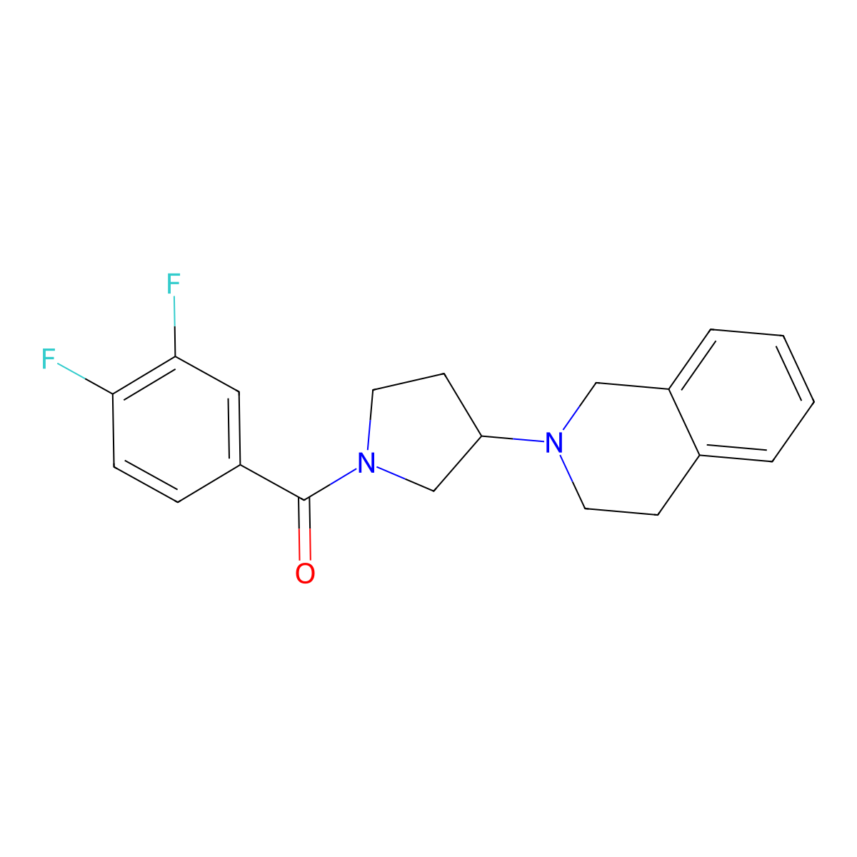 (3,4-difluorophenyl)(3-(3,4-dihydroisoquinolin-2(1H)-yl)pyrrolidin-1-yl)methanone molecular structure, CAS 2034264-92-9