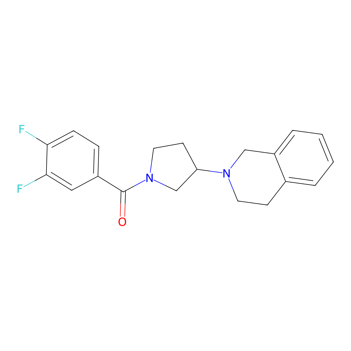(3,4-difluorophenyl)(3-(3,4-dihydroisoquinolin-2(1H)-yl)pyrrolidin-1-yl)methanone molecular structure, CAS 2034264-92-9