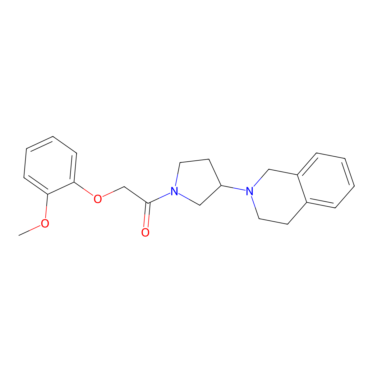 1-(3-(3,4-dihydroisoquinolin-2(1H)-yl)pyrrolidin-1-yl)-2-(2-methoxyphenoxy)ethanone molecular structure, CAS 2034265-05-7