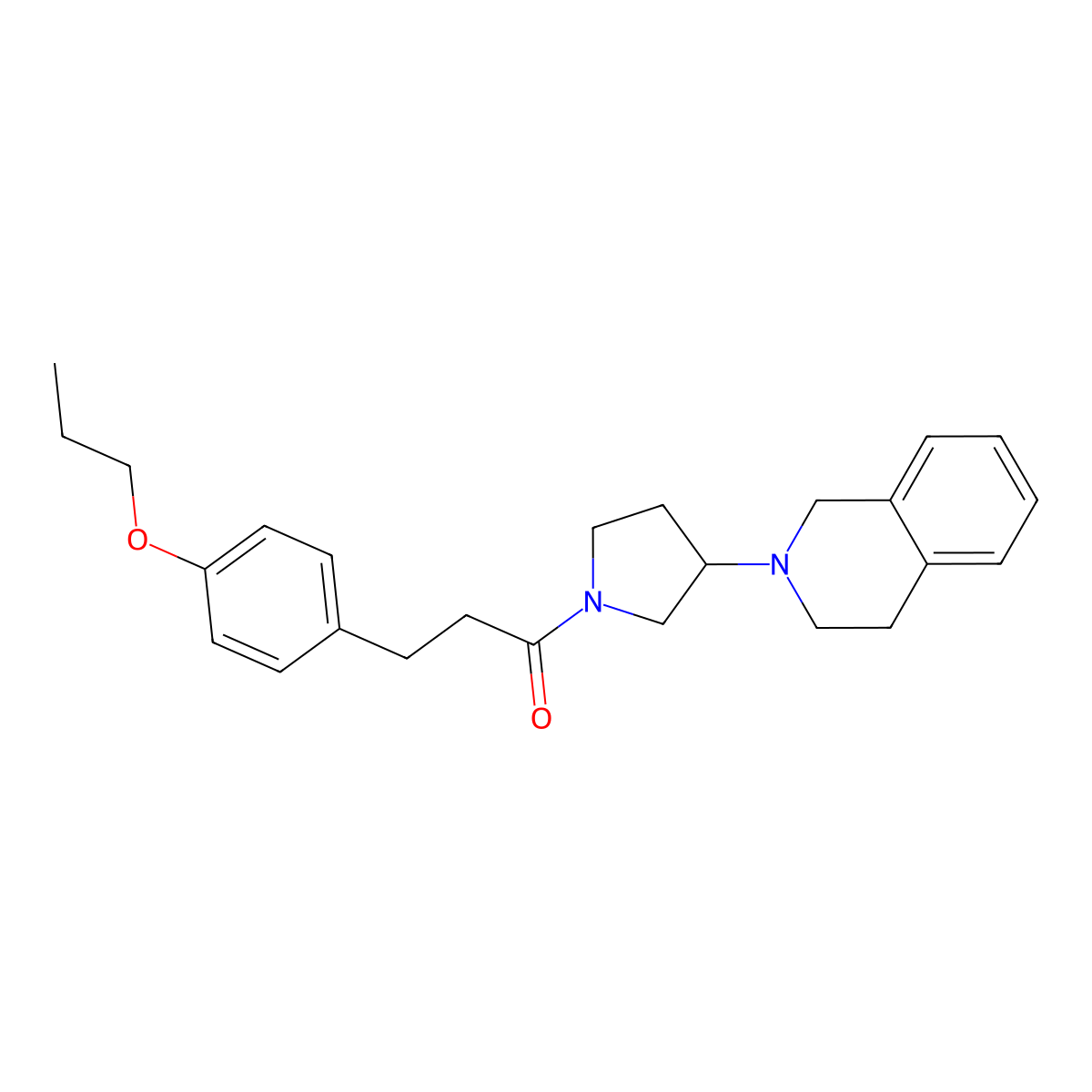 1-(3-(3,4-dihydroisoquinolin-2(1H)-yl)pyrrolidin-1-yl)-3-(4-propoxyphenyl)propan-1-one molecular structure, CAS 2034265-14-8