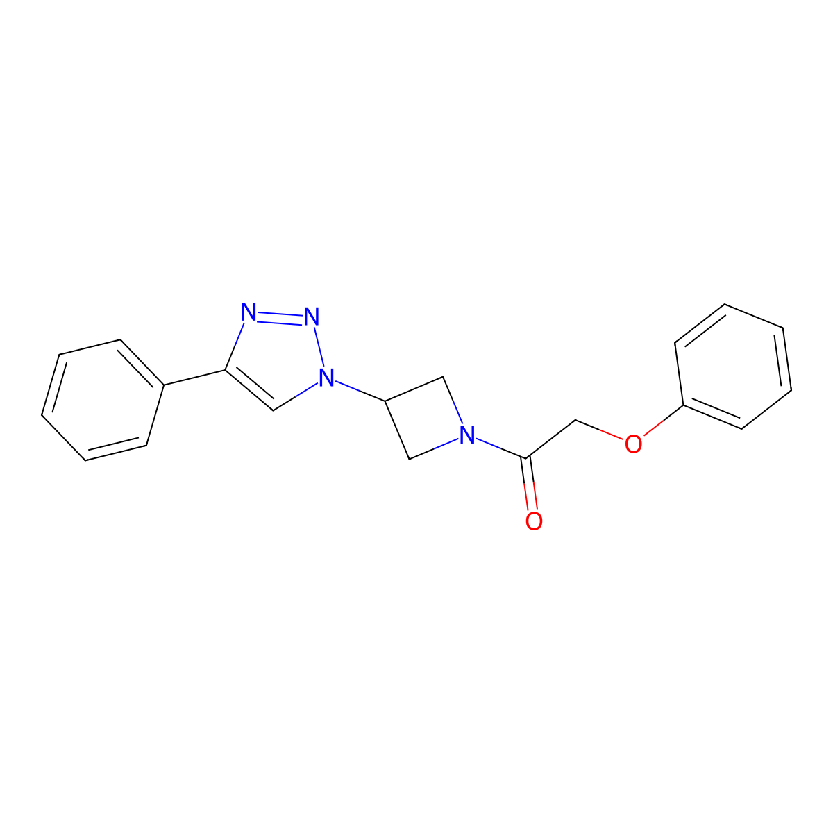 2-phenoxy-1-(3-(4-phenyl-1H-1,2,3-triazol-1-yl)azetidin-1-yl)ethanone molecular structure, CAS 2034265-19-3