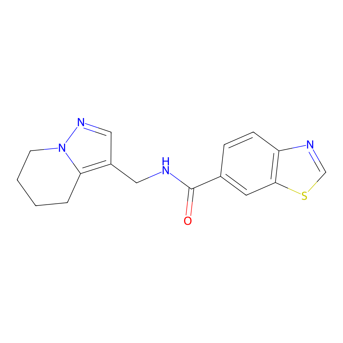 N-((4,5,6,7-tetrahydropyrazolo[1,5-a]pyridin-3-yl)methyl)benzo[d]thiazole-6-carboxamide molecular structure, CAS 2034265-23-9