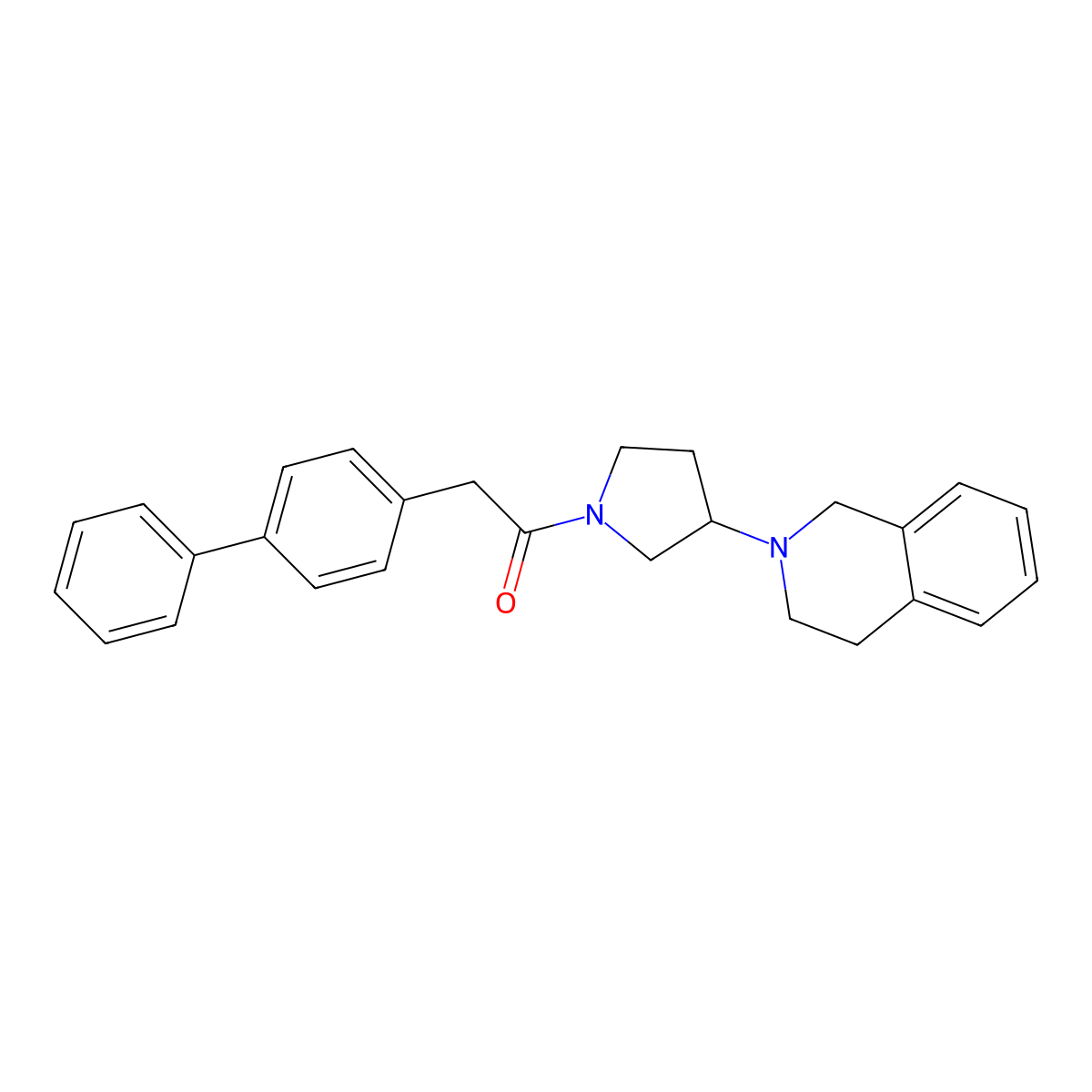 2-([1,1'-biphenyl]-4-yl)-1-(3-(3,4-dihydroisoquinolin-2(1H)-yl)pyrrolidin-1-yl)ethanone molecular structure, CAS 2034265-38-6