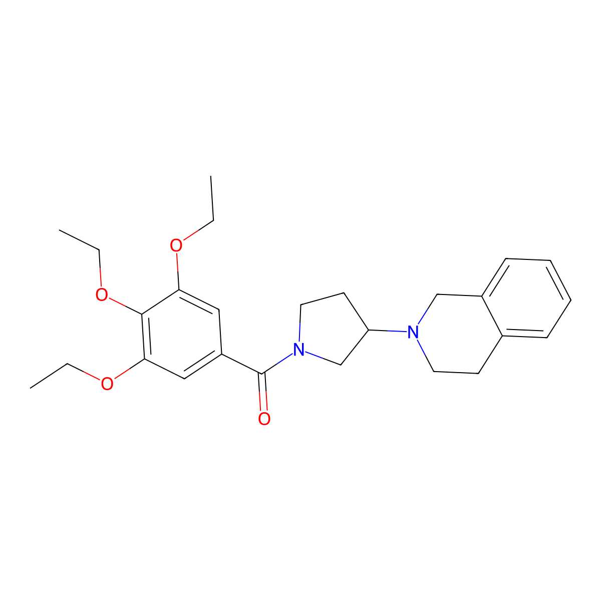 (3-(3,4-dihydroisoquinolin-2(1H)-yl)pyrrolidin-1-yl)(3,4,5-triethoxyphenyl)methanone molecular structure, CAS 2034265-39-7