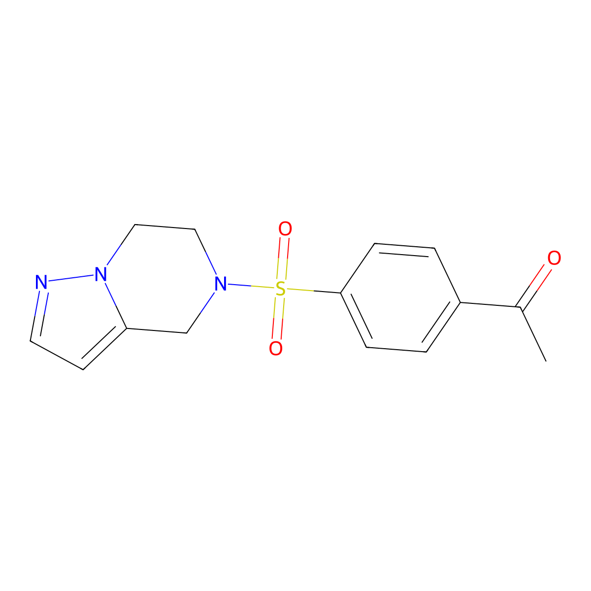 1-(4-((6,7-dihydropyrazolo[1,5-a]pyrazin-5(4H)-yl)sulfonyl)phenyl)ethanone molecular structure, CAS 2034265-40-0
