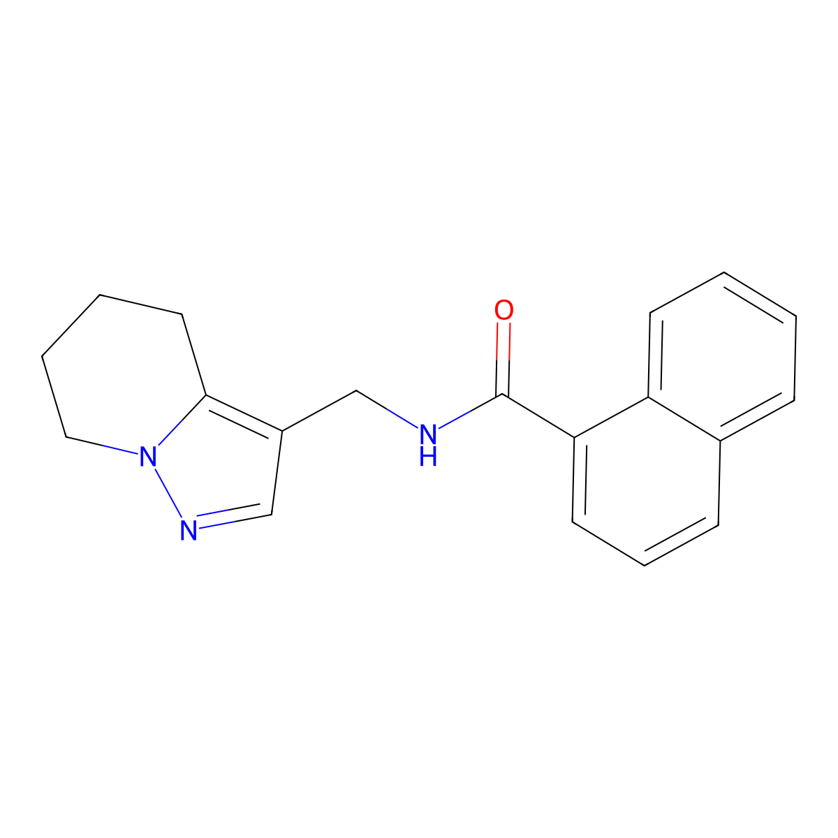 N-((4,5,6,7-tetrahydropyrazolo[1,5-a]pyridin-3-yl)methyl)-1-naphthamide molecular structure, CAS 2034265-43-3