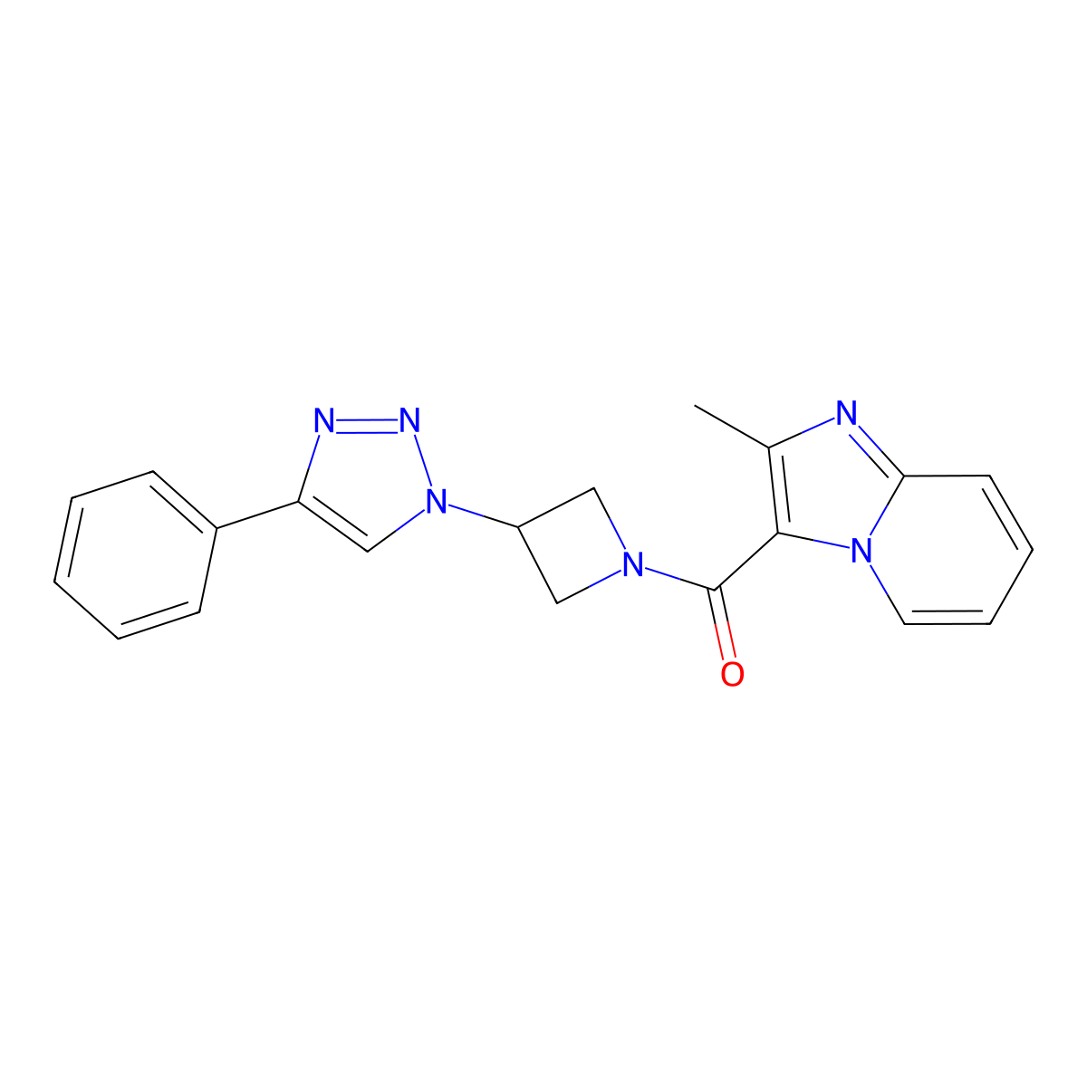 (2-methylimidazo[1,2-a]pyridin-3-yl)(3-(4-phenyl-1H-1,2,3-triazol-1-yl)azetidin-1-yl)methanone molecular structure, CAS 2034265-45-5