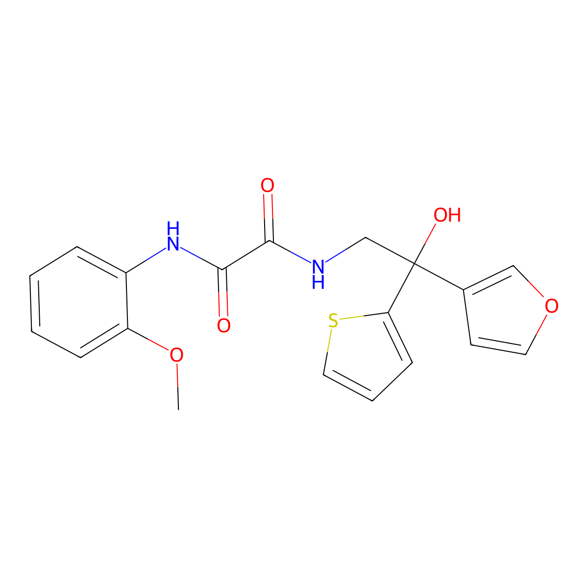 N1-(2-(furan-3-yl)-2-hydroxy-2-(thiophen-2-yl)ethyl)-N2-(2-methoxyphenyl)oxalamide molecular structure, CAS 2034265-49-9