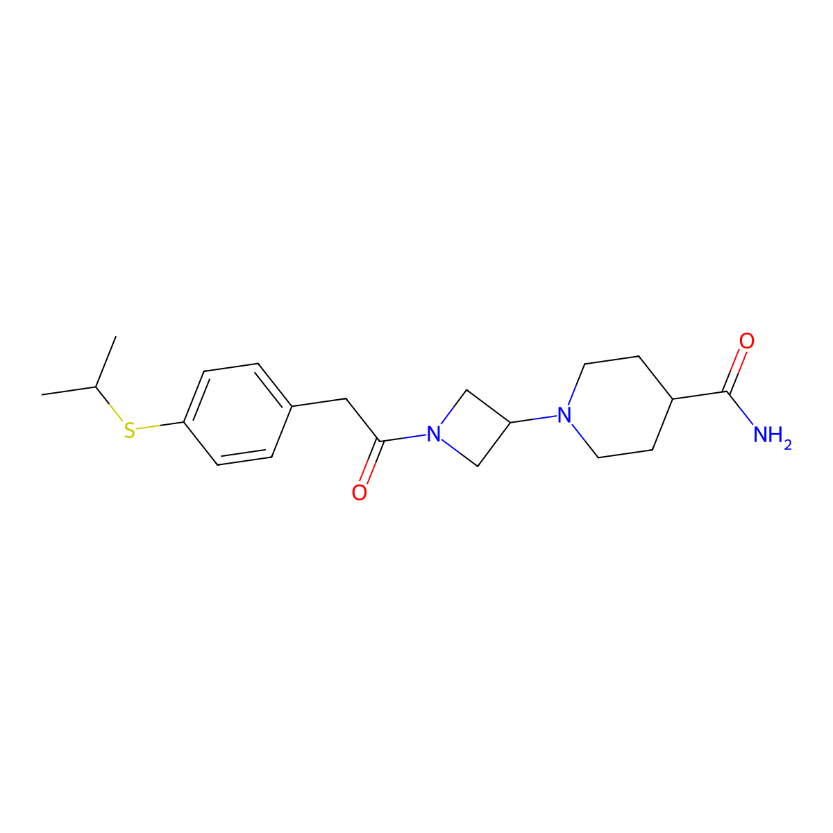1-(1-(2-(4-(Isopropylthio)phenyl)acetyl)azetidin-3-yl)piperidine-4-carboxamide molecular structure, CAS 2034265-50-2