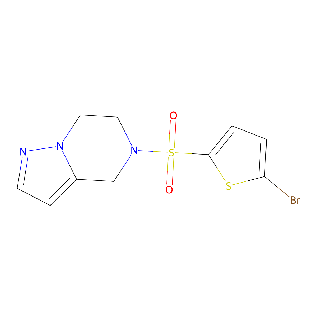 5-((5-Bromothiophen-2-yl)sulfonyl)-4,5,6,7-tetrahydropyrazolo[1,5-a]pyrazine molecular structure, CAS 2034265-58-0