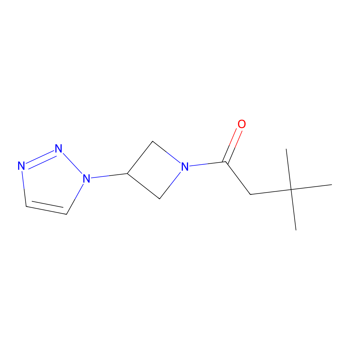 1-(3-(1H-1,2,3-triazol-1-yl)azetidin-1-yl)-3,3-dimethylbutan-1-one molecular structure, CAS 2034265-74-0
