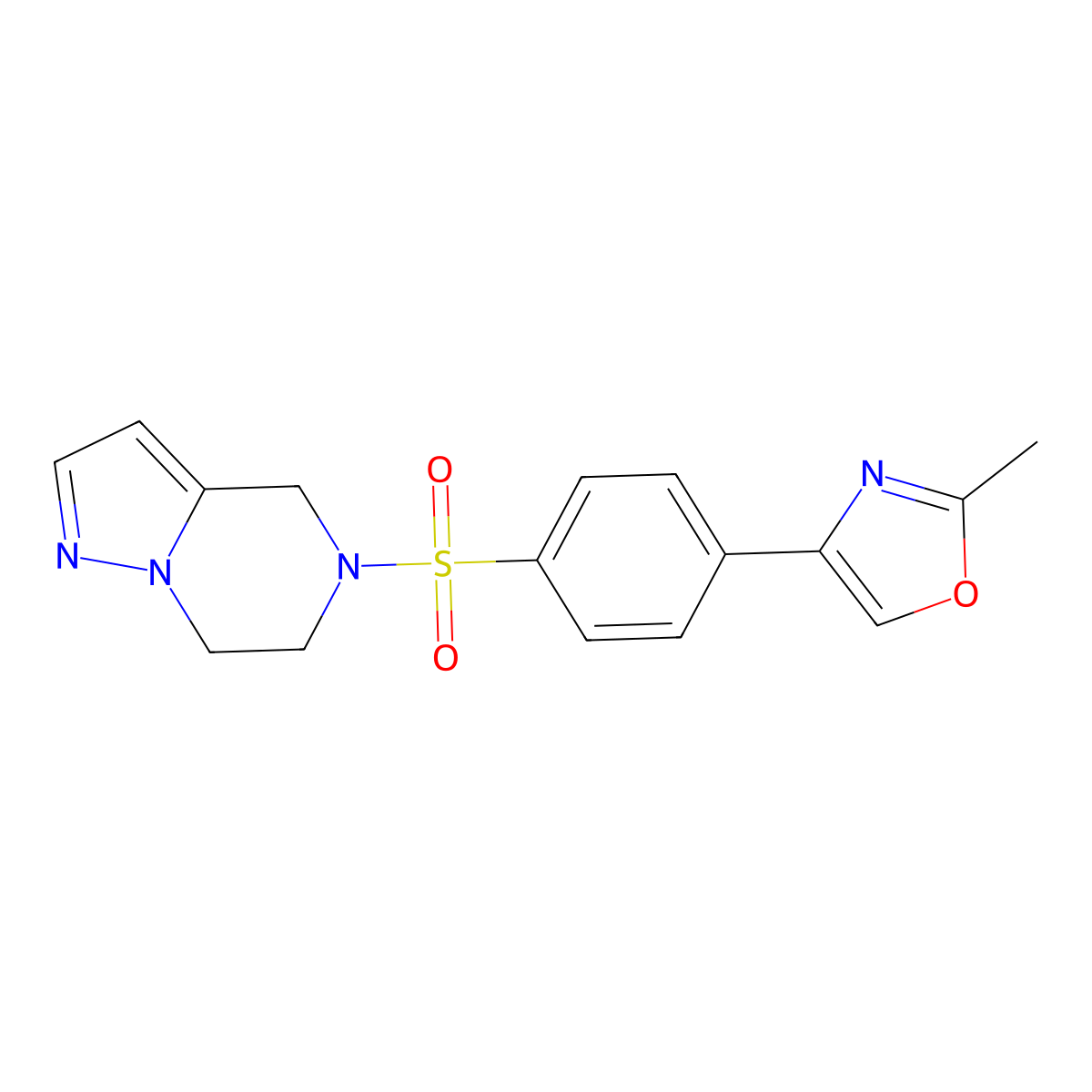 4-(4-((6,7-dihydropyrazolo[1,5-a]pyrazin-5(4H)-yl)sulfonyl)phenyl)-2-methyloxazole molecular structure, CAS 2034265-77-3