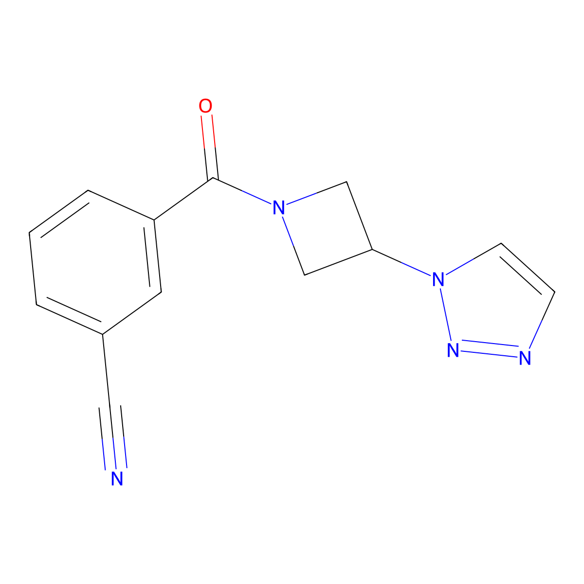 3-(3-(1H-1,2,3-triazol-1-yl)azetidine-1-carbonyl)benzonitrile molecular structure, CAS 2034265-79-5
