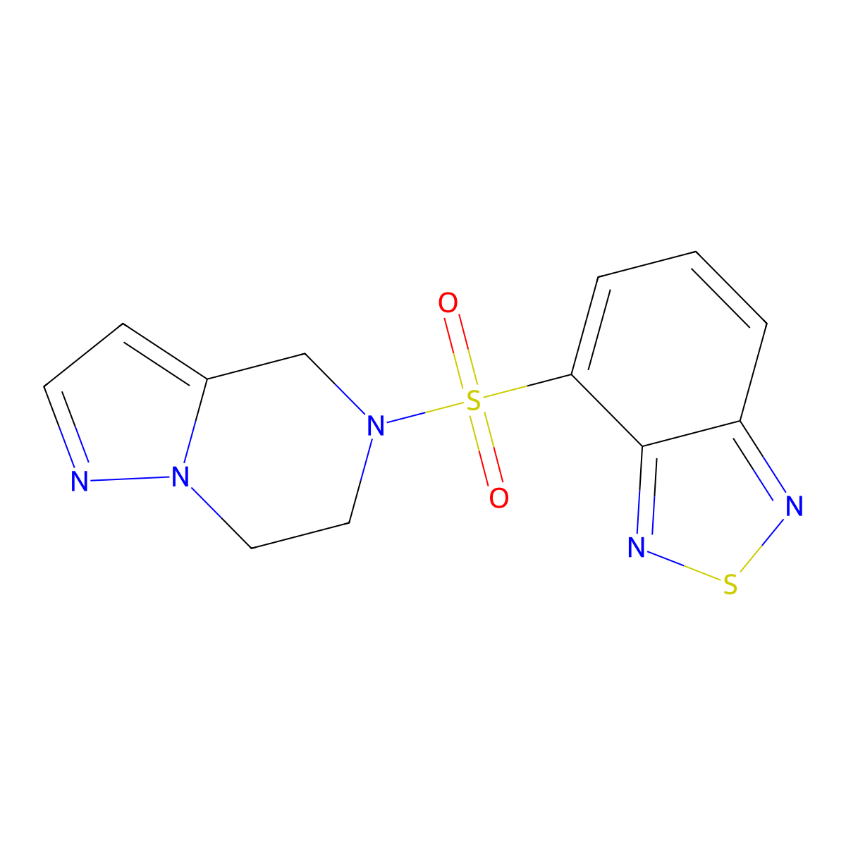 4-((6,7-dihydropyrazolo[1,5-a]pyrazin-5(4H)-yl)sulfonyl)benzo[c][1,2,5]thiadiazole molecular structure, CAS 2034265-82-0