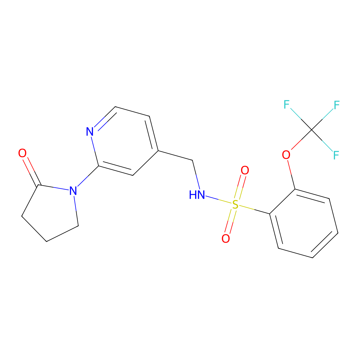 N-((2-(2-oxopyrrolidin-1-yl)pyridin-4-yl)methyl)-2-(trifluoromethoxy)benzenesulfonamide molecular structure, CAS 2034265-85-3