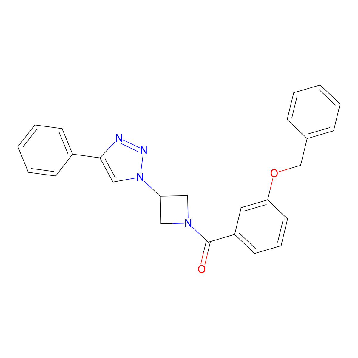 (3-(benzyloxy)phenyl)(3-(4-phenyl-1H-1,2,3-triazol-1-yl)azetidin-1-yl)methanone molecular structure, CAS 2034265-86-4